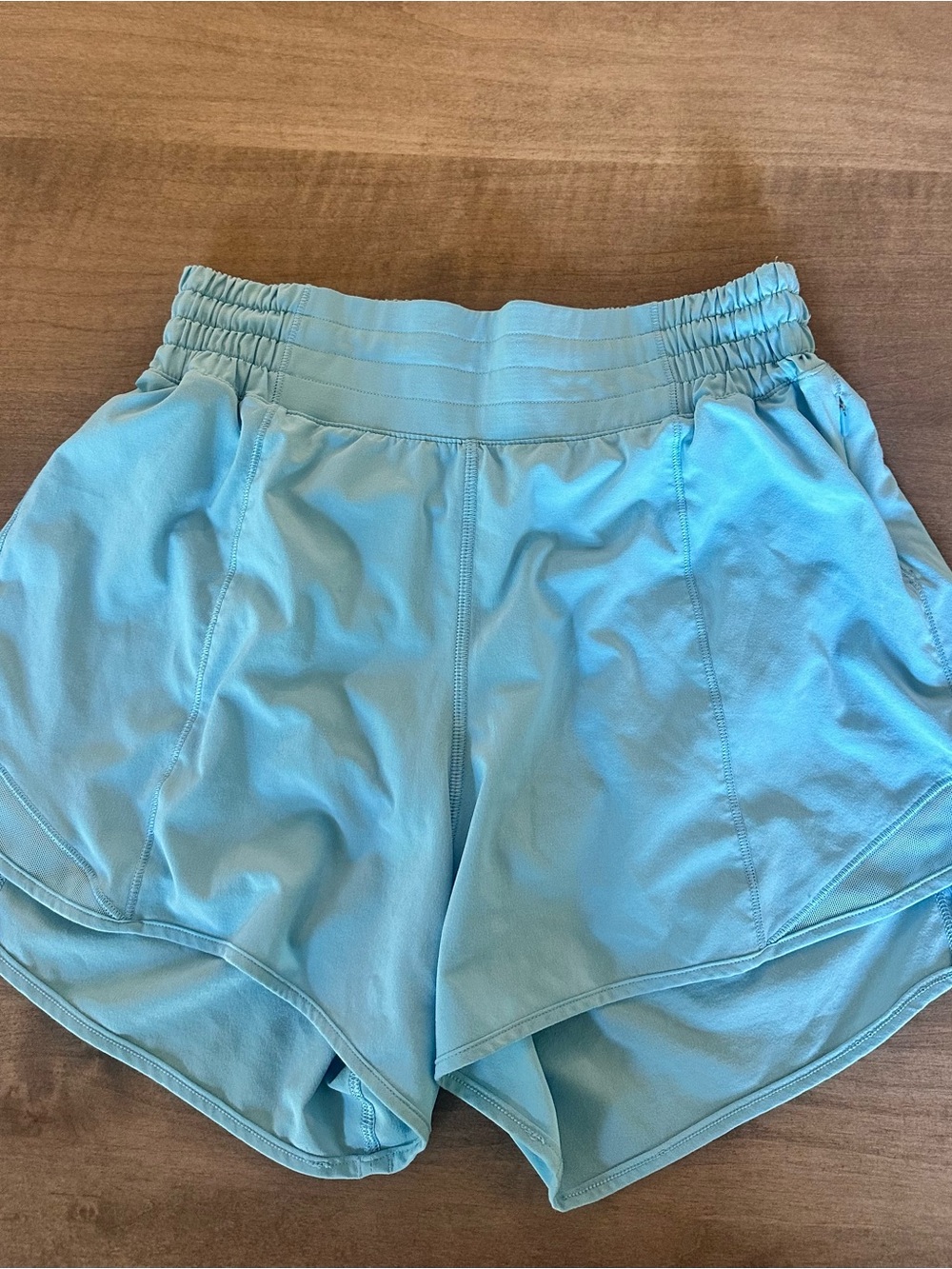 lululemon athletica light blue women's athletic shorts